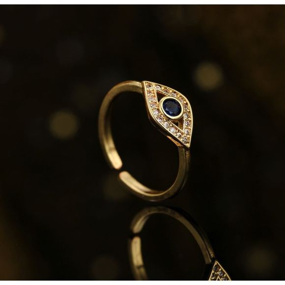 Cubic Zirconia Evil Eye Ring - Picture 2 of 5